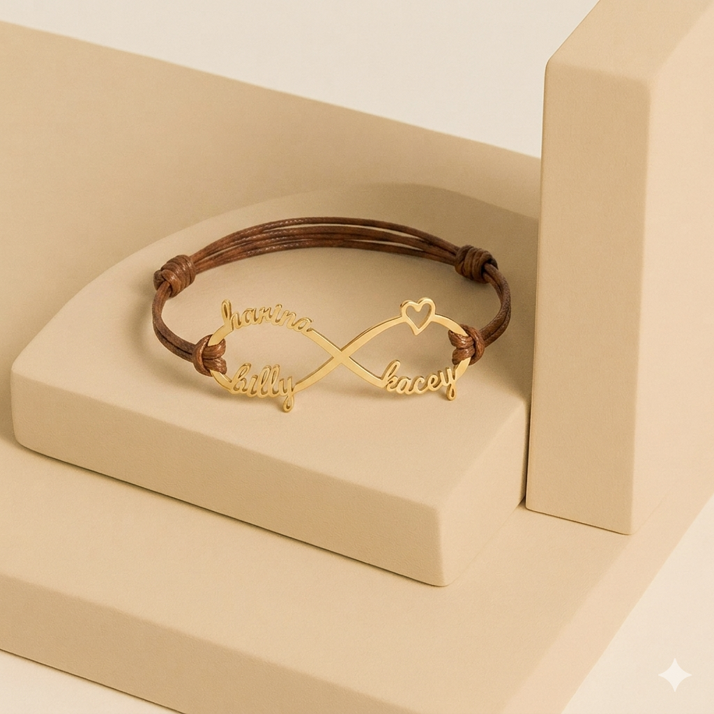 Mom Bracelet With Kids Names, Infinity Bracelet With Names,Mom Jewelry