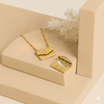 24 Karats Daisy Envelope Locket Necklace